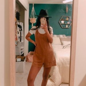 Boho tan overall romper (Forever 21)